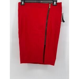 STOOSHY Juniors' Red Angle Zipper Pencil Mini Skirt SZ XL